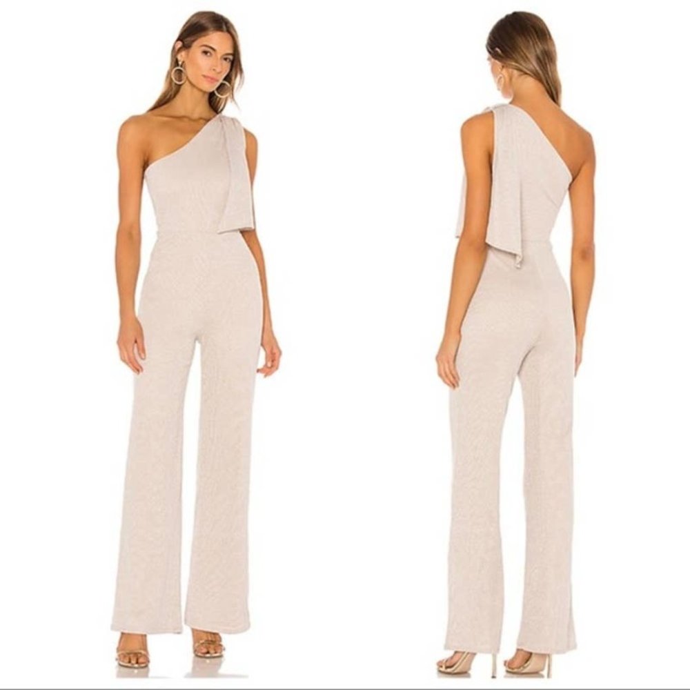 Revolve / Lovers + Friends Castle Nude One Shoulder Jumpsuit